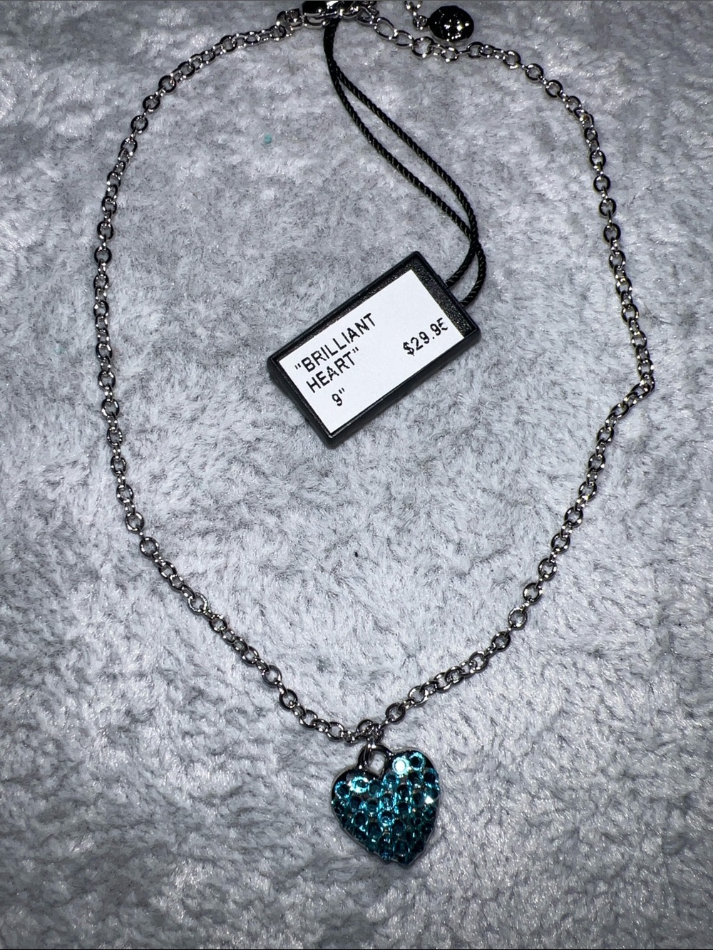 Brilliant Heart Blue Crystal Heart Pendant anklet/bracelet
